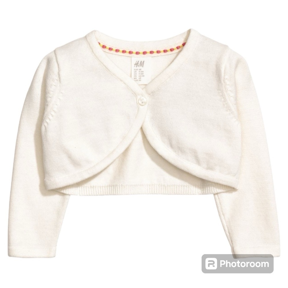 H&M natural white cotton bolero size 18M